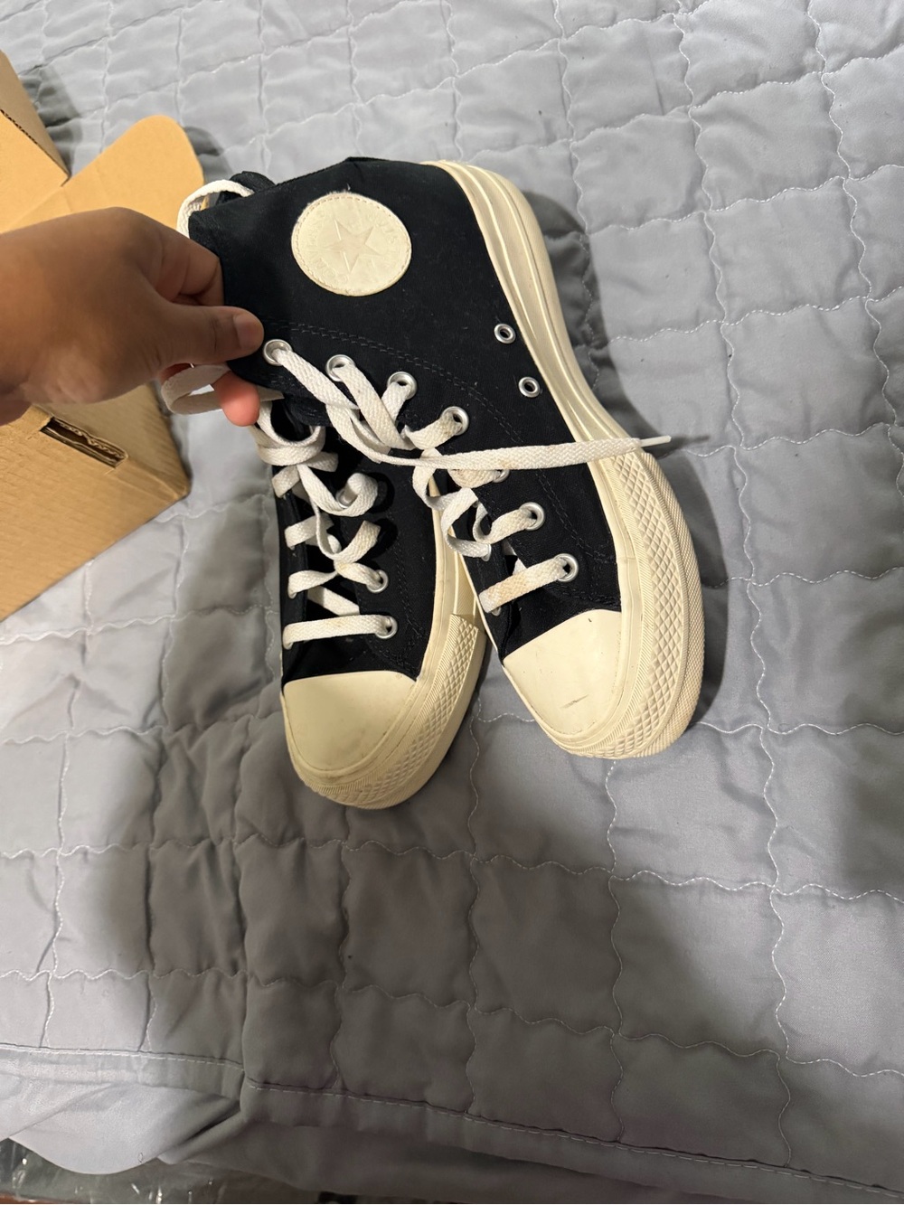 Converse Black High-Top Sneakers with White Soles and Laces